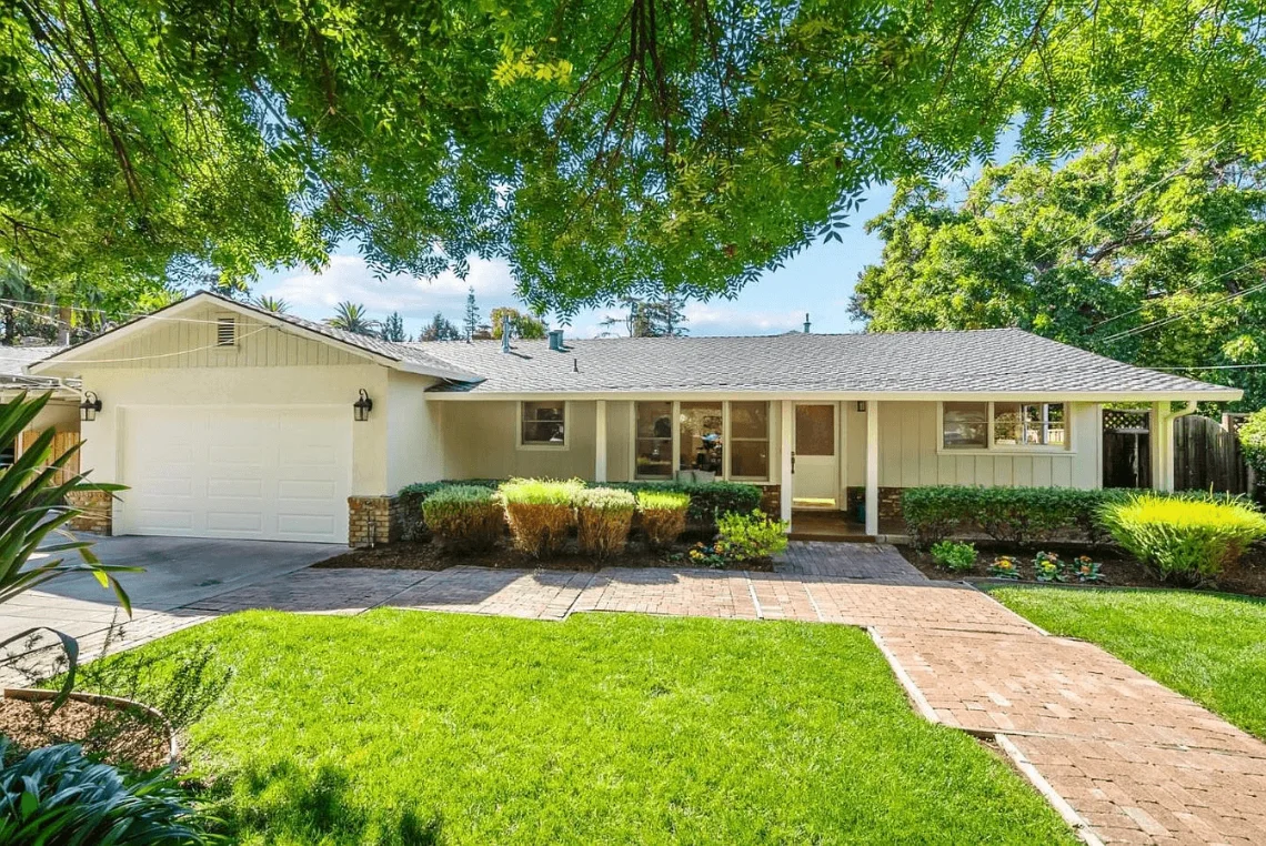 Exterior view of the Grant Road property in Los Altos California